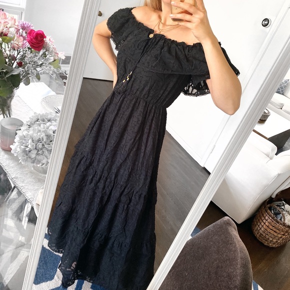 🖤 CATHERINE MALANDRINO ELECTRIC GARDEN BLACK MAXI - Picture 2 of 14